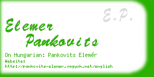 elemer pankovits business card