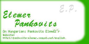 elemer pankovits business card